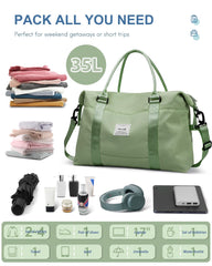 BAGAIL Travel Duffel Bag, Weekender Bags for Women, Overnight Gym Carry On Tote Bag with Wet Pocket, Hospital Mom Bag for Labor and Delivery - Extra Large Set, Beige Diyouth DUFFEL_BAG