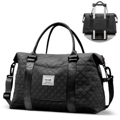 BAGAIL Travel Duffel Bag, Weekender Bags for Women, Overnight Gym Carry On Tote Bag with Wet Pocket, Hospital Mom Bag for Labor and Delivery - Extra Large Set, Beige Diyouth DUFFEL_BAG Grid-Black / Travel Bag