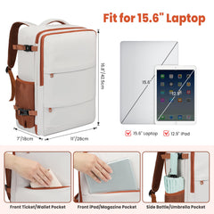 BAGAIL Travel Laptop Backpack, Carry on with USB Port, Luggage Bag for Holiday-Beige BAGAIL BACKPACK