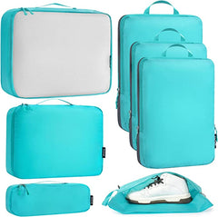 Bagail Ultralight Packing Cubes 7 Set, 3 Compression Packing Cubes 3 Packing Organizers With 1 Shoe Bag BAGAIL STORAGE_BAG 黑色