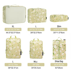 Bagail Ultralight Packing Cubes 7 Set, 3 Compression Packing Cubes 3 Packing Organizers With 1 Shoe Bag-Beige Mesh Bagail STORAGE_BAG