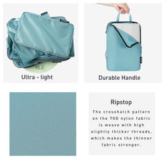 Bagail Ultralight Packing Cubes 7 Set, 3 Compression Packing Cubes 3 Packing Organizers With 1 Shoe Bag-Beige Mesh Bagail STORAGE_BAG