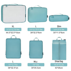Bagail Ultralight Packing Cubes 7 Set, 3 Compression Packing Cubes 3 Packing Organizers With 1 Shoe Bag-Beige Mesh Bagail STORAGE_BAG