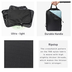Bagail Ultralight Packing Cubes 7 Set, 3 Compression Packing Cubes 3 Packing Organizers With 1 Shoe Bag-Beige Mesh Bagail STORAGE_BAG