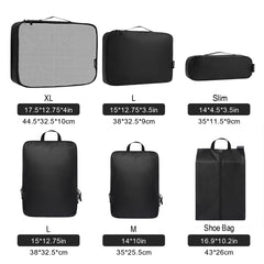 Bagail Ultralight Packing Cubes 7 Set, 3 Compression Packing Cubes 3 Packing Organizers With 1 Shoe Bag-Beige Mesh Bagail STORAGE_BAG