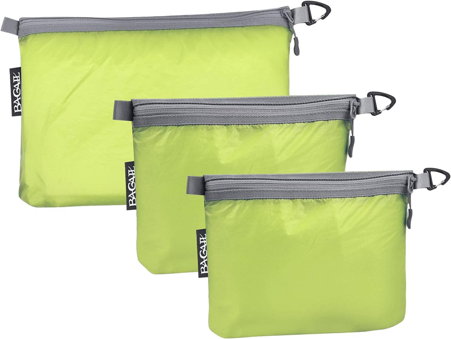 BAGAIL Ultralight Zipper Pouch Travel Packing Bags for Toiletries, Document, Electronics, Green