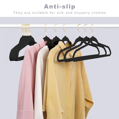 BAGAIL Velvet Hangers 50 Pack, Non Slip 360 Degree Swivel Hook Strong and Durable Clothes Hangers for Coats, Suit, Shirt Dress, Pants & Dress Clothes(Black, 50 Pack) BAGAIL CLOTHES_HANGER