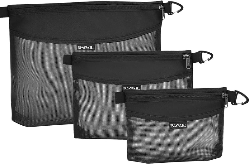 Bagail Water-resistant Airtight Zipper Pouch Ultra-light Travel Packing Bags for Toiletries, Document, Electronics-Black BAGAIL CARRIER_BAG_CASE