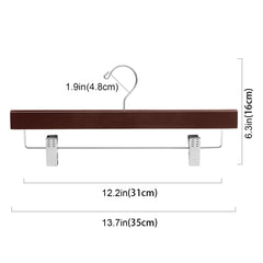 BAGAIL Wooden Pants Hangers with Adjustable Clips, 360°Swivel Hook Space Saving Skirt Holders with Anti-Rust Clips for Trousers, Jeans, Shorts (10Pack Black) BAGAIL CLOTHES_HANGER