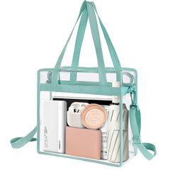 Clear bags Stadium Approved Clear Tote Bag with Zipper Closure Crossbody Messenger Shoulder Bag with Adjustable Strap BAGAIL HANDBAG Dusty Blue