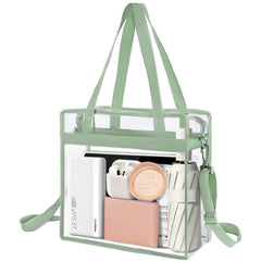Clear bags Stadium Approved Clear Tote Bag with Zipper Closure Crossbody Messenger Shoulder Bag with Adjustable Strap BAGAIL HANDBAG Matcha Green