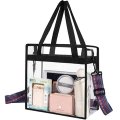 Clear bags Stadium Approved Clear Tote Bag with Zipper Closure Crossbody Messenger Shoulder Bag with Adjustable Strap BAGAIL HANDBAG Retro Wave