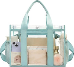 Clear bags Stadium Approved Clear Tote Bag with Zipper Closure Crossbody Messenger Shoulder Bag with Adjustable Strap BAGAIL HANDBAG ToteBag-DustyBlue
