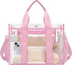 Clear bags Stadium Approved Clear Tote Bag with Zipper Closure Crossbody Messenger Shoulder Bag with Adjustable Strap BAGAIL HANDBAG ToteBag-Pink