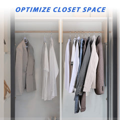 Heavy Duty Standard Plastic Hangers 50 Pack with Non-Slip Design,360°Swivel Hook Space Saving Organizers for Bedroom Closet,Shirts,Pants,Strong Enough for Coat(Beige) BAGAIL CLOTHES_HANGER