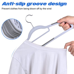 Heavy Duty Standard Plastic Hangers 50 Pack with Non-Slip Design,360°Swivel Hook Space Saving Organizers for Bedroom Closet,Shirts,Pants,Strong Enough for Coat(Beige) BAGAIL CLOTHES_HANGER