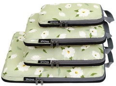 BAGAIL 4 Set/5 Set/6 Set Compression Packing Cubes Travel Expandable Packing Organizers BAGAIL STORAGE_BAG Green Flower