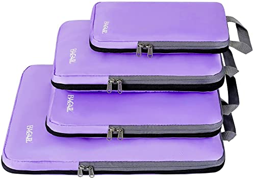 BAGAIL 4 Set/5 Set/6 Set Compression Packing Cubes Travel Expandable Packing Organizers BAGAIL STORAGE_BAG Lavender