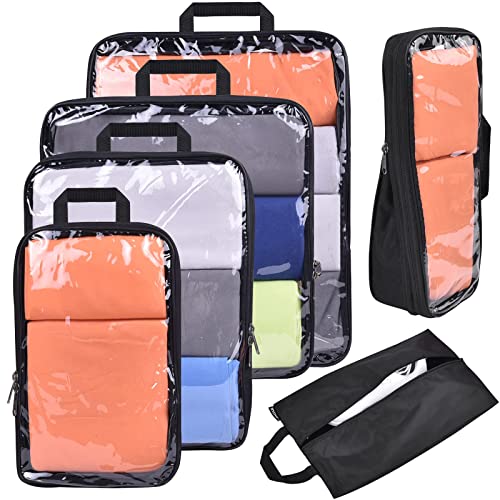 3/6x Travel Compression Packing Cubes Storage Mesh Bags Expandable