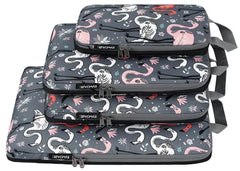 BAGAIL 4 Set/6 Set Compression Packing Cubes Travel Expandable Packing Organizers BAGAIL STORAGE_BAG Flamingo