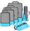 BAGAIL 4 Set/6 Set Compression Packing Cubes Travel Expandable Packing Organizers BAGAIL STORAGE_BAG the Blue