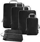 BAGAIL 5 Set Compression Packing Cubes Ultralight 40D Nylon Travel Expandable Packing Organizers Bagail