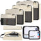 BAGAIL 8 Set Packing Cubes Luggage Packing Organizers for Travel Accessories BAGAIL STORAGE_BAG 8 Set beige