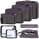 BAGAIL 8 Set Packing Cubes Luggage Packing Organizers for Travel Accessories BAGAIL STORAGE_BAG 8 Set Dark Grey
