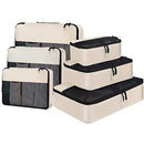 BAGAIL 8 Set Packing Cubes Luggage Packing Organizers for Travel Accessories BAGAIL STORAGE_BAG Beige 6 Set
