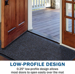 BAGAIL BASICS Door Mat 2-Pack, Indoor Outdoor Doormat Entryway Mats Front Porch Doormats, Non-Slip Dirt-Resistant Entrance Rug, Easy Clean and Durable - 36*24 inches, Steel Grey BAGAIL BASICS
