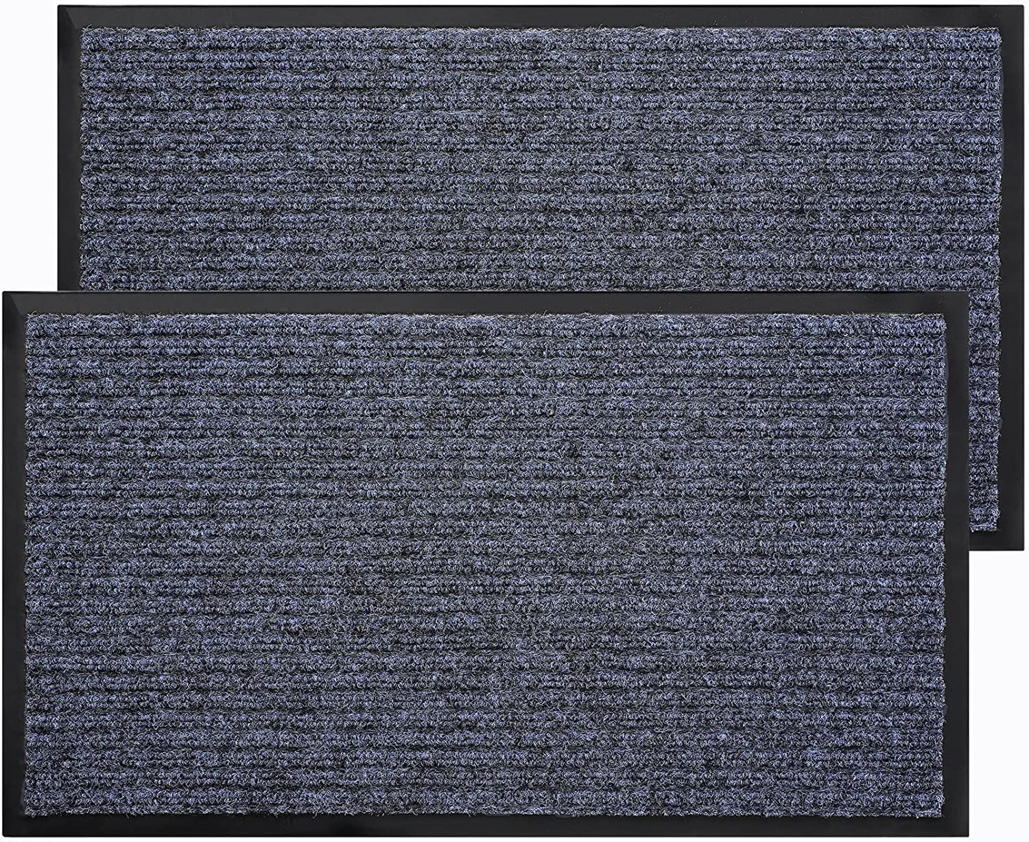 BAGAIL BASICS Door Mat 2-Pack, Indoor Outdoor Doormat Entryway Mats Front Porch Doormats, Non-Slip Dirt-Resistant Entrance Rug, Easy Clean and Durable - 36*24 inches, Steel Grey BAGAIL BASICS