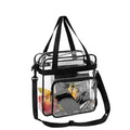 BAGAIL Clear Bag Stadium Approved Tote Bags with Front Pocket and Adjustable Shoulder Strap BAGAIL DRESS Black-no Side Pockets