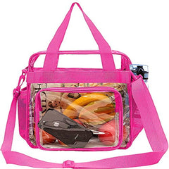 BAGAIL Clear Bag Stadium Approved Tote Bags with Front Pocket and Adjustable Shoulder Strap BAGAIL DRESS Hot Pink