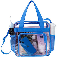 BAGAIL Clear Bag Stadium Approved Tote Bags with Front Pocket and Adjustable Shoulder Strap BAGAIL DRESS Royal Blue