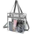 BAGAIL Clear bags Stadium Approved Clear Tote Bag with Zipper Closure Crossbody Messenger Shoulder Bag with Adjustable Strap BAGAIL HANDBAG Grey