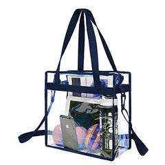 BAGAIL Clear bags Stadium Approved Clear Tote Bag with Zipper Closure Crossbody Messenger Shoulder Bag with Adjustable Strap BAGAIL HANDBAG Navy