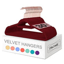 BAGAIL Hangers, Non Slip 360 Degree Swivel Hook Strong and Durable Clothes Velvet Hangers for Coats, Suit, Shirt Dress, Pants & Dress Clothes BAGAIL CLOTHES_HANGER Burgundy+rose Gold / 30 Pack