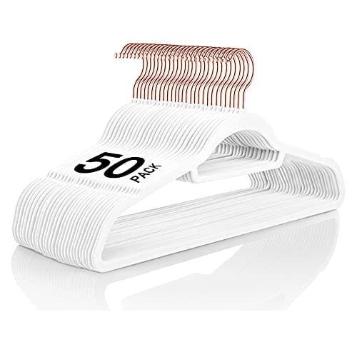 White Velvet Non-Slip Suit Hanger (50-Pack)