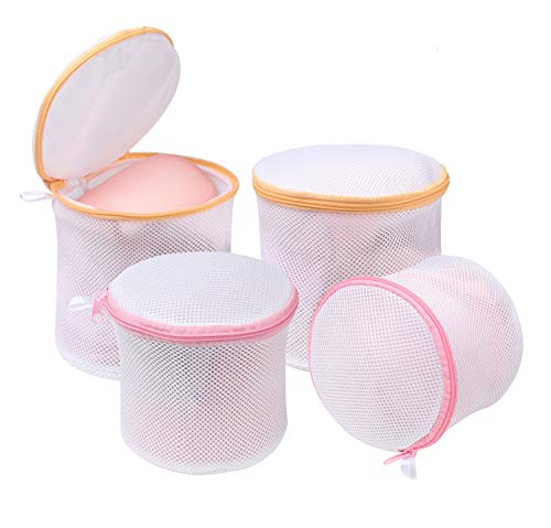 BAGAIL Laundry Bag Mesh Wash Bag for Intimates Lingerie and Delicates BAGAIL STORAGE_BAG A White / 4 Bra Wash Bags(6x6 inch+7x7 inch)