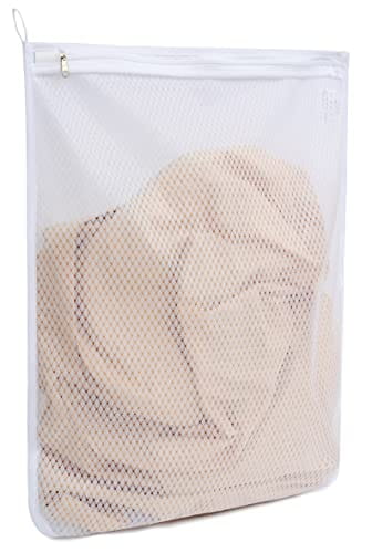 1pc Large Portable Laundry Bag, Mesh Zipper Household Underwear & Clothes  Washing Bag
