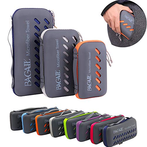 BAGAIL Microfiber Towel Perfect Sports & Travel &Beach Towel. Fast Drying - Super Absorbent - Ultra Compact. Suitable for Camping, Gym, Beach, Swimming BAGAIL TOWEL Blue / XXS(12 x 24 inches)