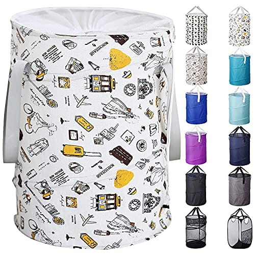 BAGAIL Pop Up Laundry Hamper, Large Capacity Collapsible Drawstring Closure Laundry Storage Basket with Handles BAGAIL LAUNDRY_HAMPER Travel Trip